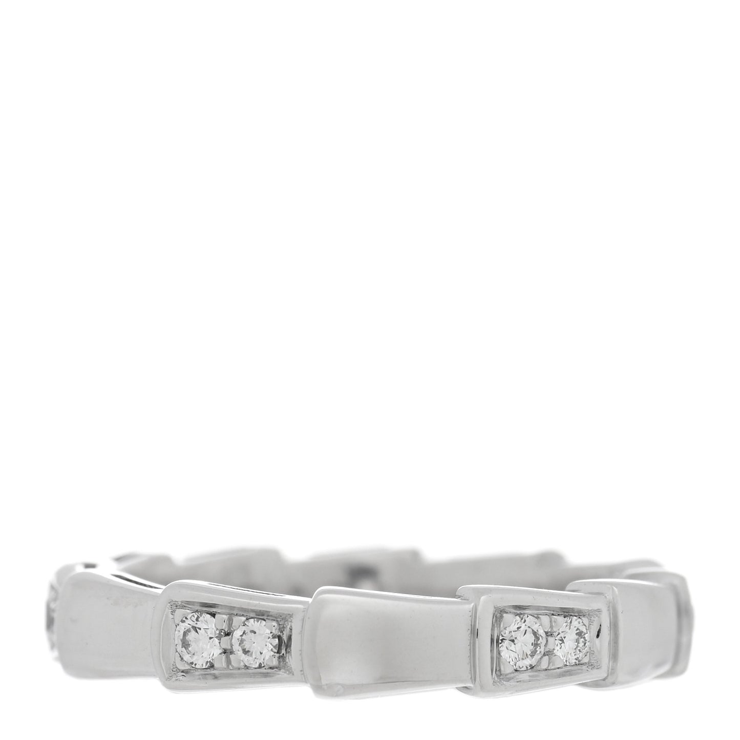 18K White Gold Diamond Serpenti Viper Band Ring 50 5.25