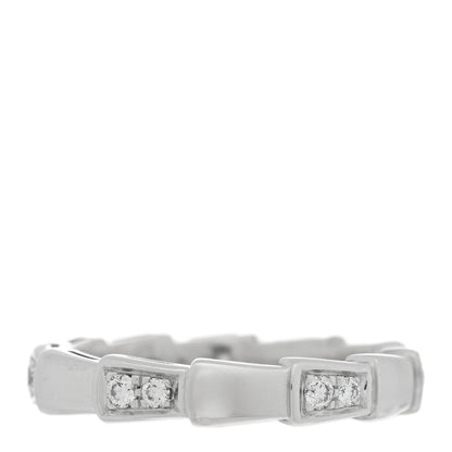 Bulgari 18K White Gold Diamond Serpenti Viper Band Ring 50 5.25 1 of 4