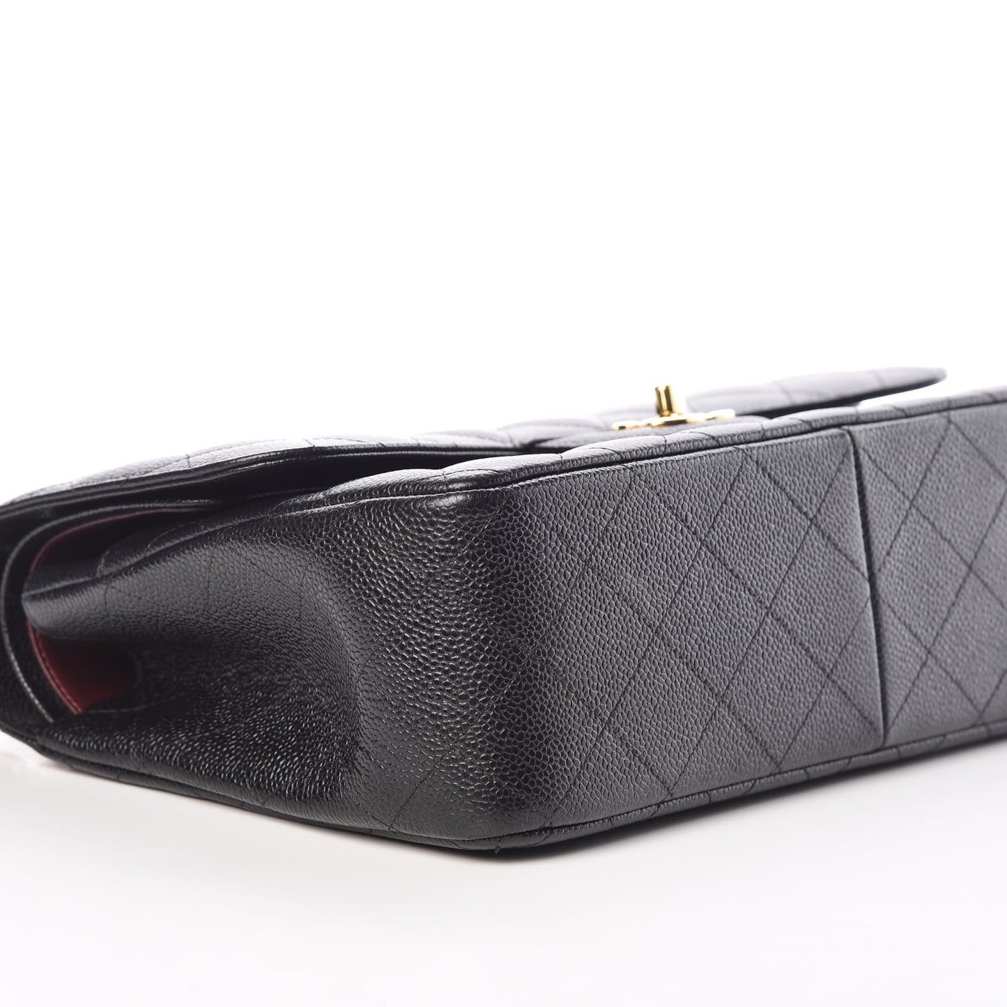 Caviar Quilted Jumbo Double Flap Black