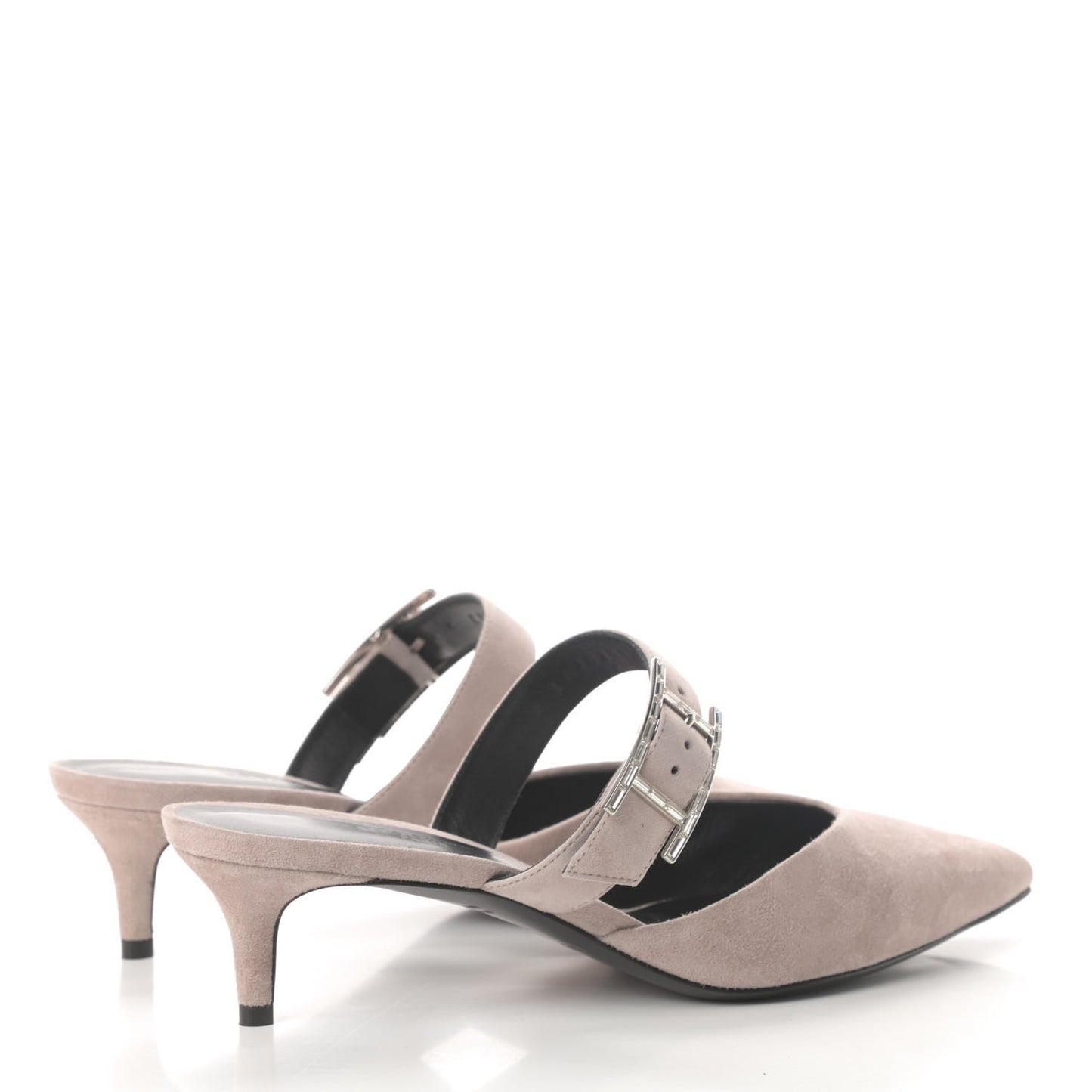 Suede Goatskin Blink Mules 36.5 Beige Rose