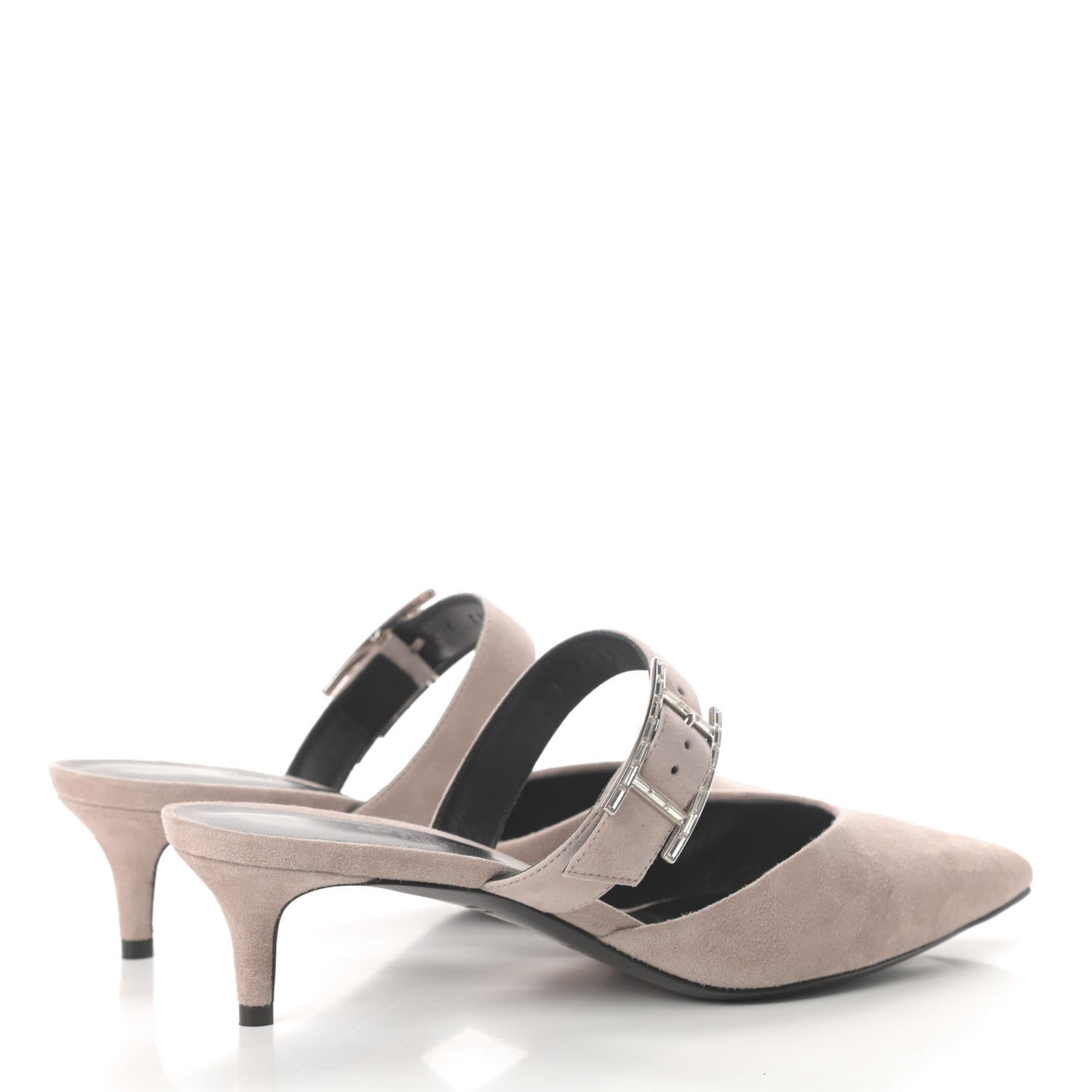 Hermes Suede Goatskin Blink Mules 36.5 Beige Rose 4 of 11