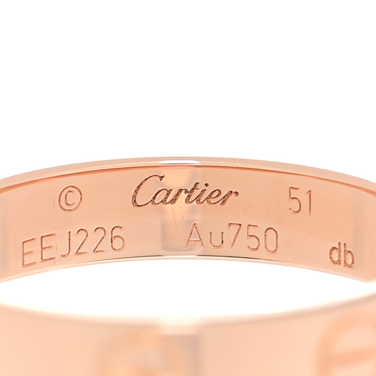 18K Pink Gold 3.5mm LOVE Wedding Band Ring 51 5.75
