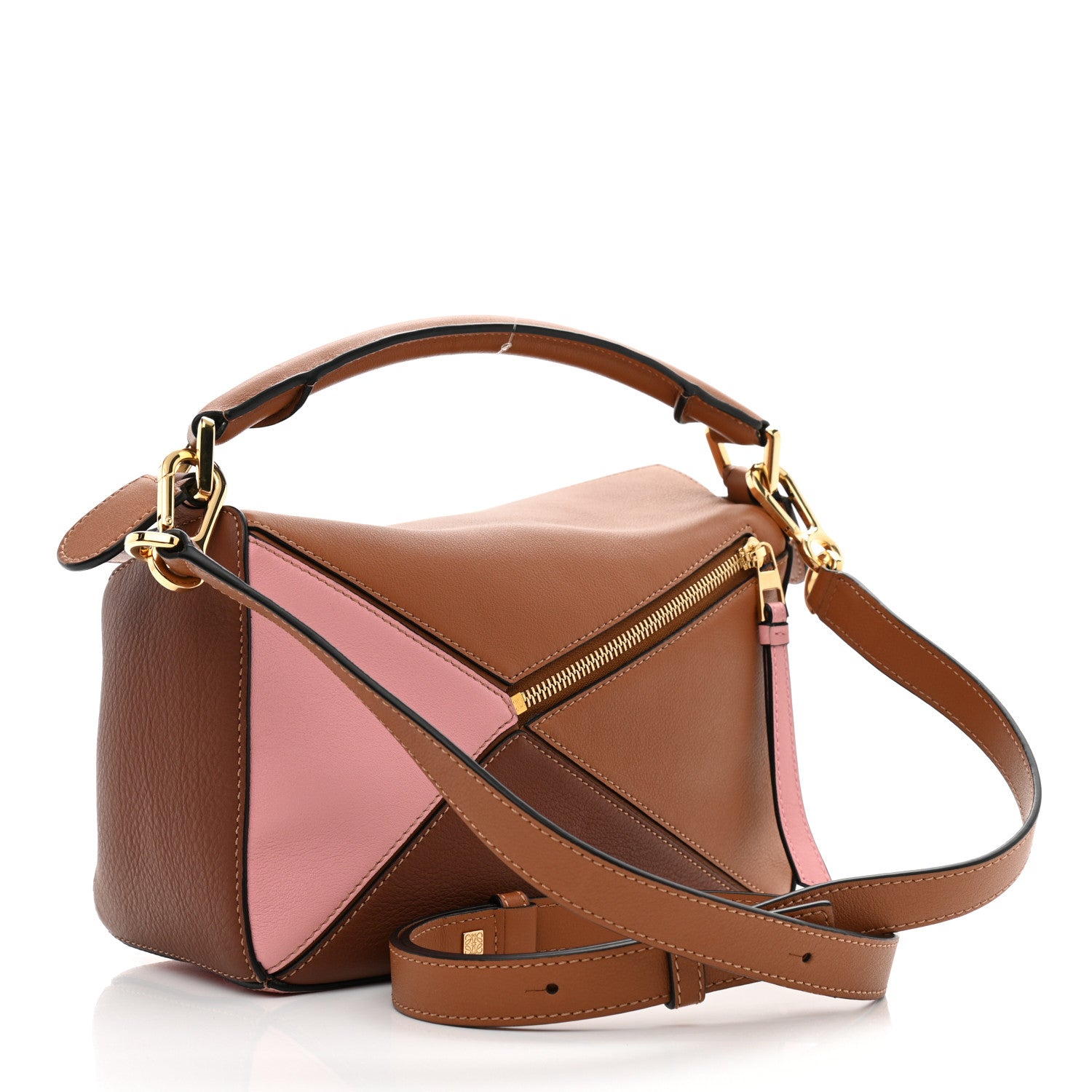 Loewe Calfskin Small Puzzle Bag Tan Medium Pink 3 of 9
