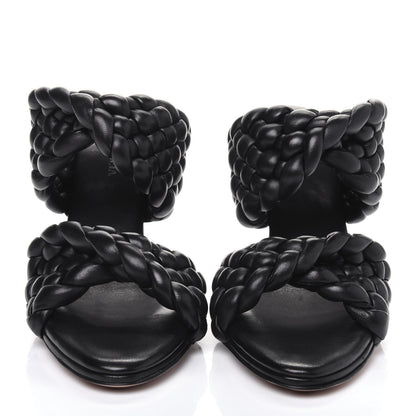 Bottega Veneta Nappa Twisted Padded Intrecciato Curve Slide Sandals 37 Black 2 of 8