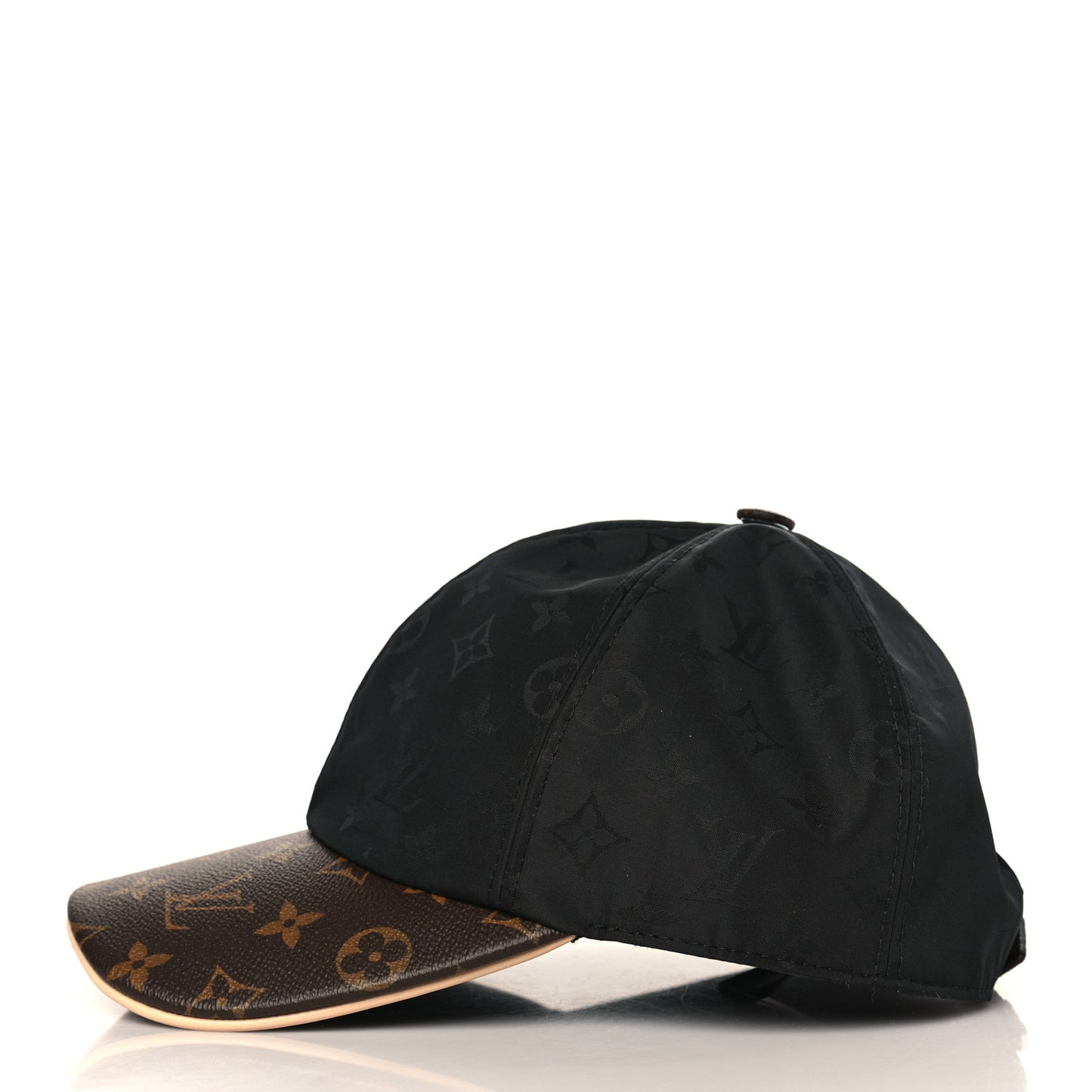 Polyester Silk Monogram LV Get Ready Cap L Black