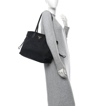 Prada Tessuto Nylon Saffiano Shopping Tote Black 2 of 11