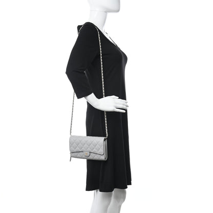 Chanel Caviar Quilted Phone Holder Wallet on Removable Chain Grey 2 of 11
