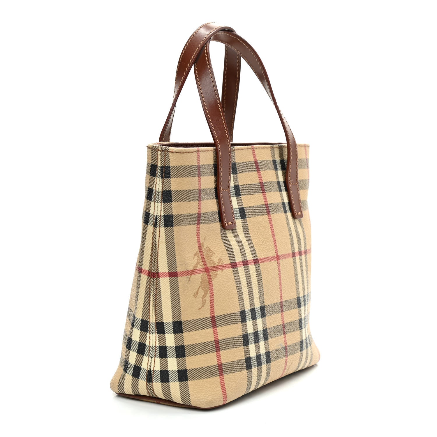 Burberry Haymarket Check Small Tote Brown 3 of 10