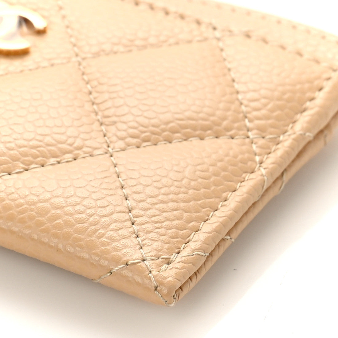 Chanel Caviar Quilted Card Holder Beige 9 of 10