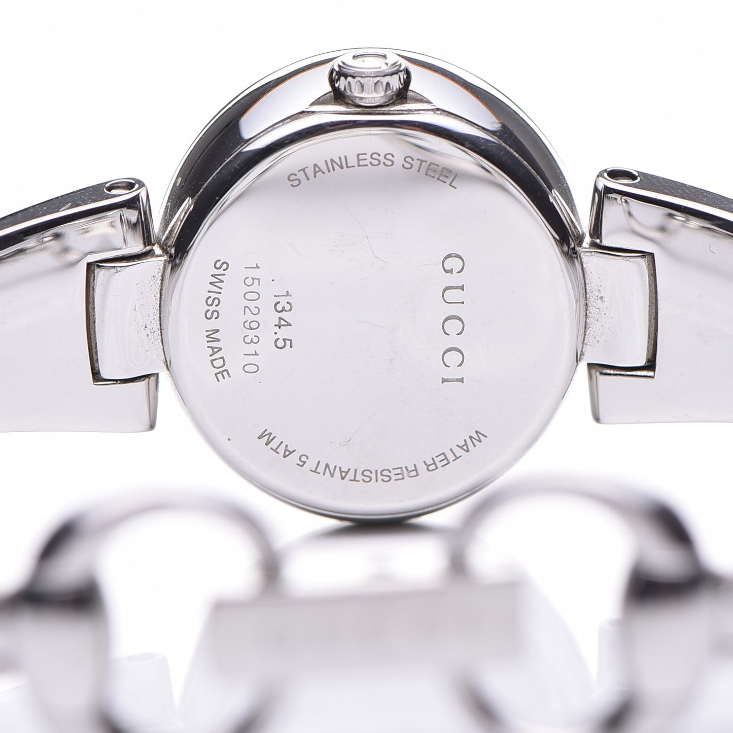 Stainless Steel Diamond Mother of Pearl 27mm Guccissima Quartz Watch