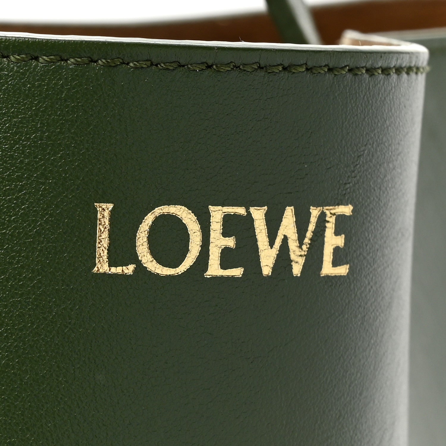 Loewe Shiny Calfskin Large Puzzle Fold Tote Umber Hunter Green 6 of 19