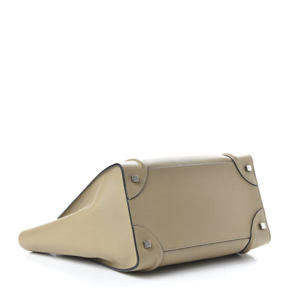 Celine Drummed Calfskin Mini Luggage Dune 4 of 9