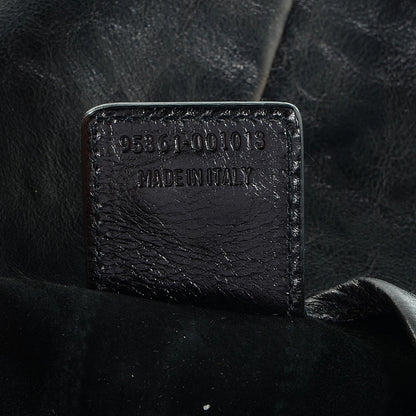 Saint Laurent Buffalo Leather Medium Mombasa Horn Bag Black 7 of 7