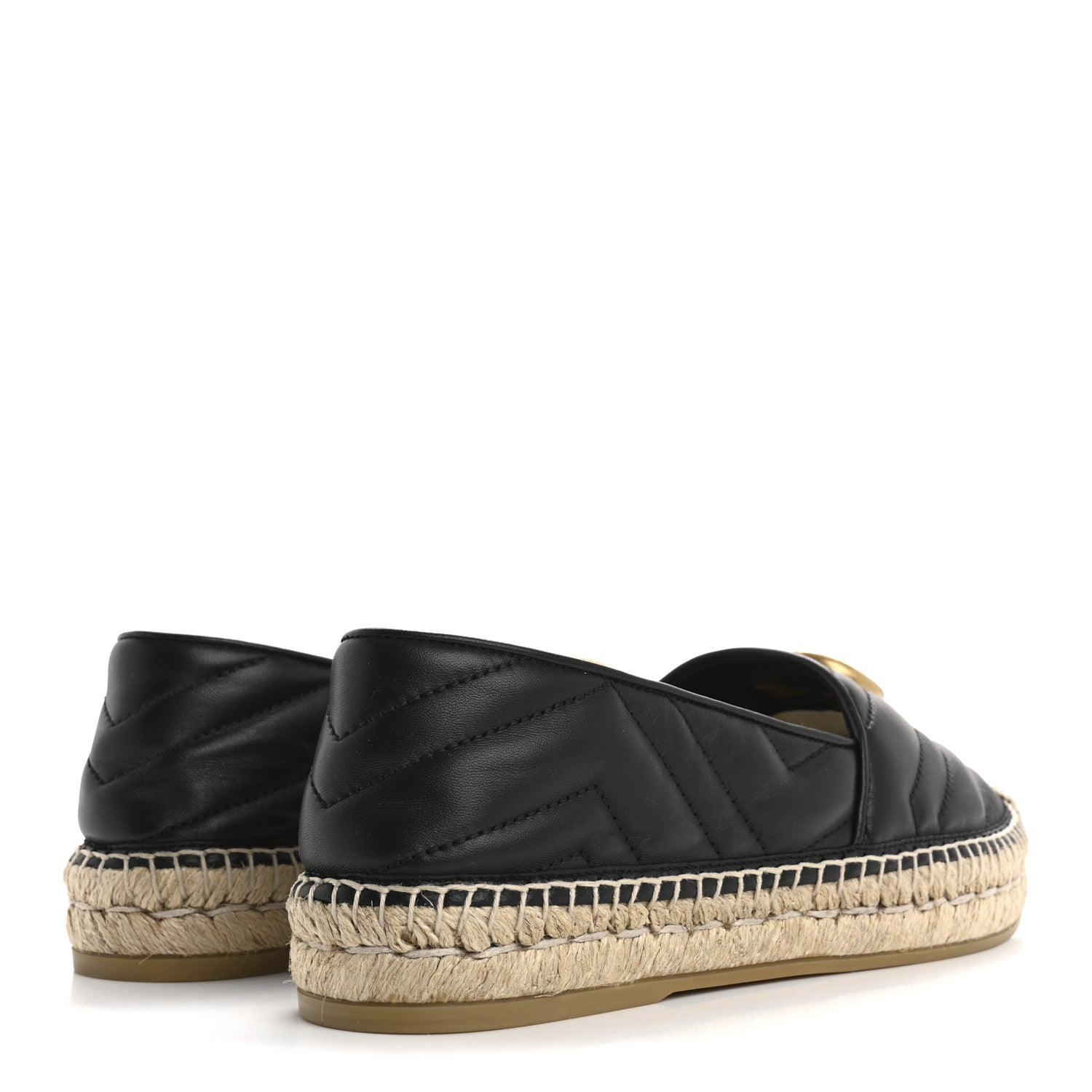 Gucci Nappa Matelasse GG Marmont Espadrilles 37.5 Black 5 of 11