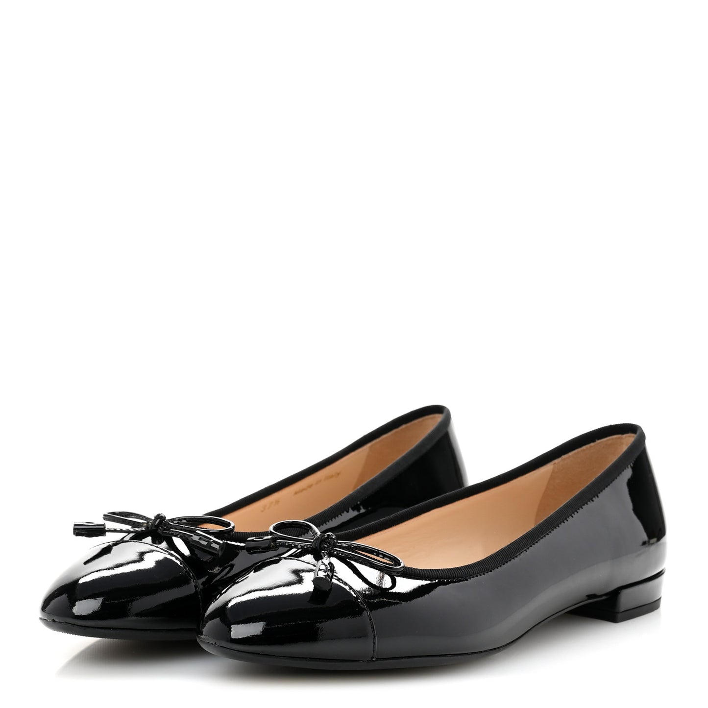Vernice Cap Toe Logo Bow Ballerina Flats 38.5 Black