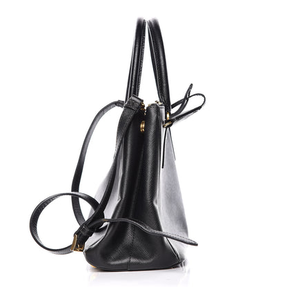 Prada Saffiano Small Galleria Double Zip Tote Black 15 of 19