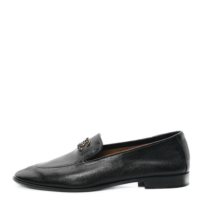 Chanel Shiny Calfskin CC Mocassin Loafers 40 Black 1 of 8