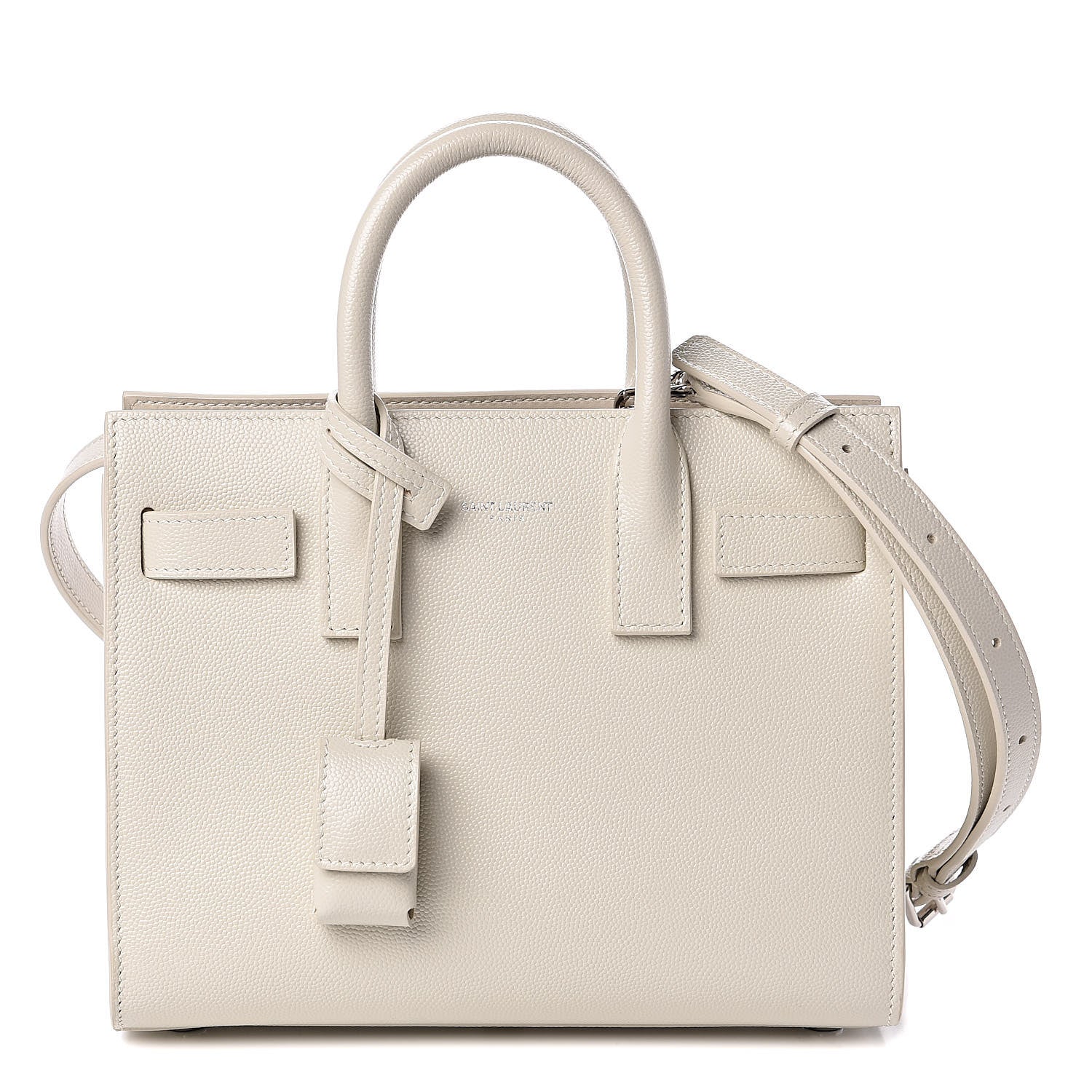 Saint Laurent Grained Calfskin Nano Sac de Jour Dove White 1 of 10