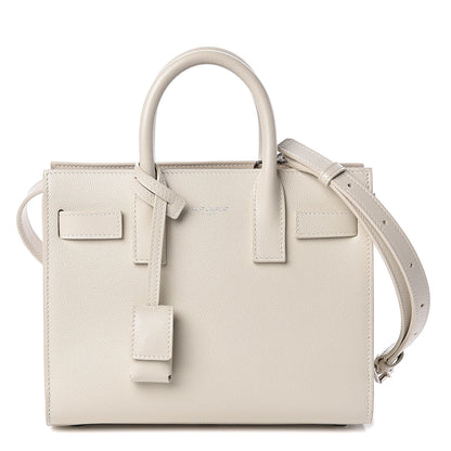 Saint Laurent Grained Calfskin Nano Sac de Jour Dove White 1 of 10