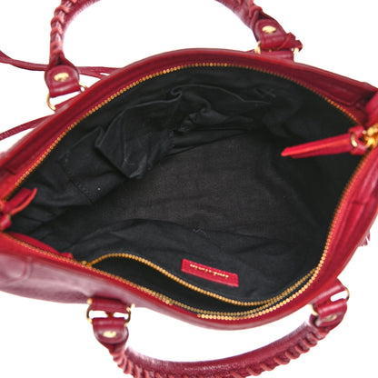 Balenciaga Chevre Gold Metallic Edge Hardware S City Rouge Grenat 5 of 9