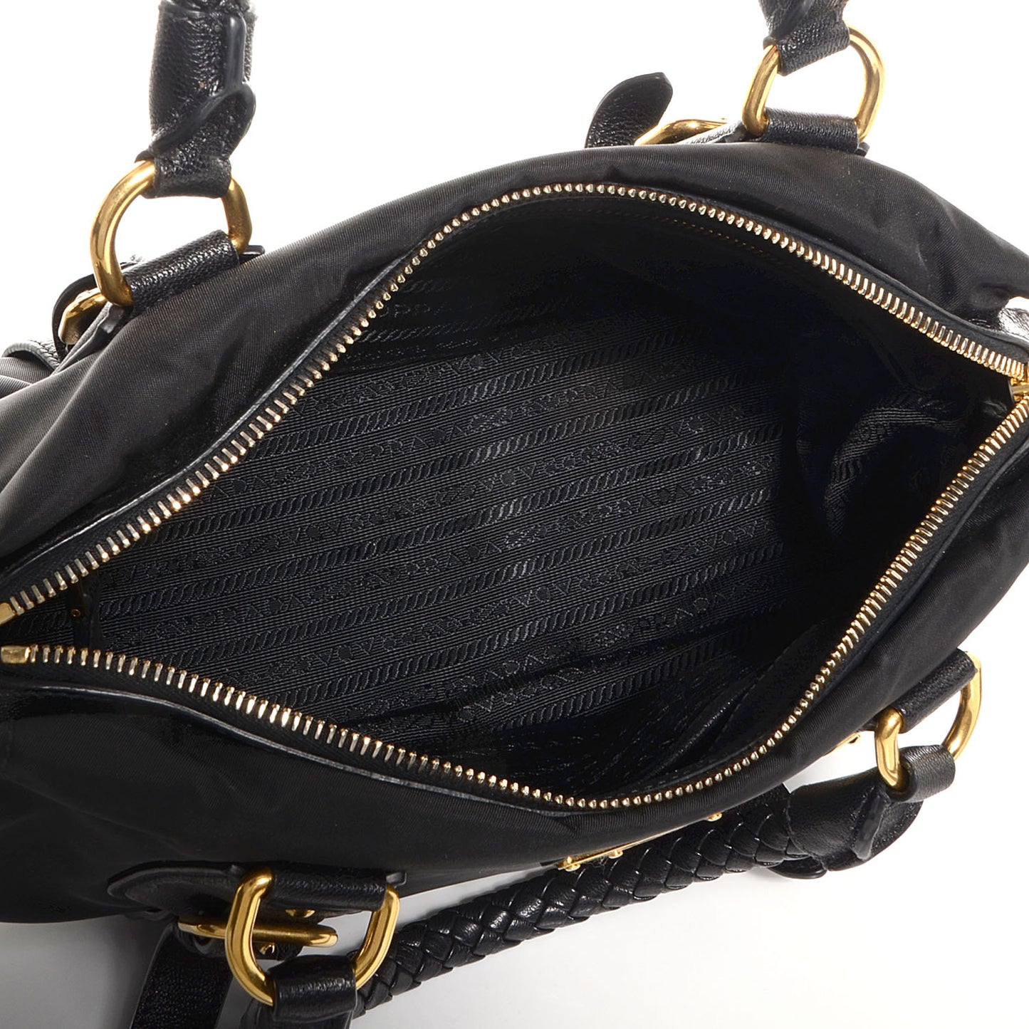 Tessuto Nylon Shopping Satchel Black