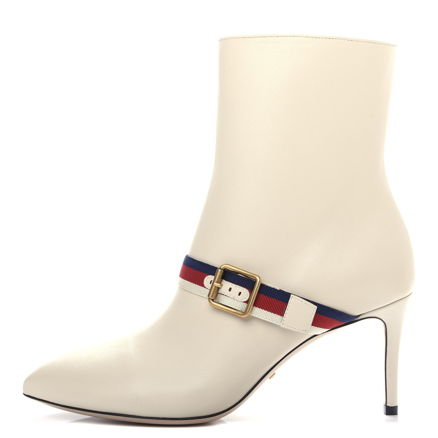 Gucci Nappa Sylvie Ankle Boots 38 Mystic White 1 of 11