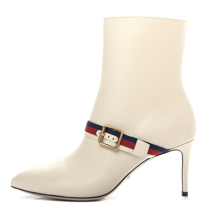 Gucci Nappa Sylvie Ankle Boots 38 Mystic White 1 of 11