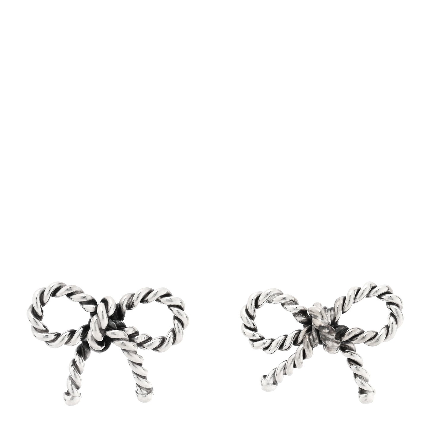 Sterling Silver Textured Twist Bow Earrings