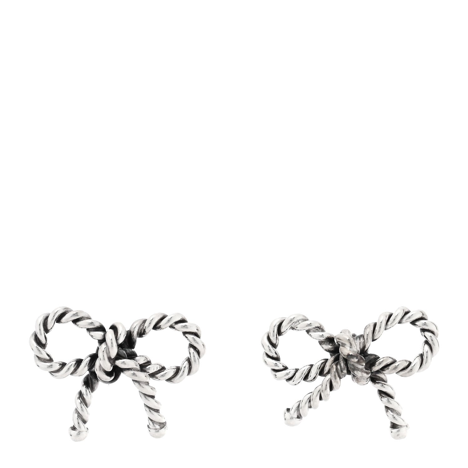 Tiffany Sterling Silver Textured Twist Bow Earrings 1 of 5