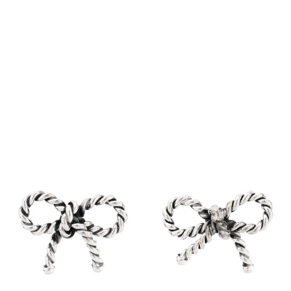 Tiffany Sterling Silver Textured Twist Bow Earrings 1 of 5