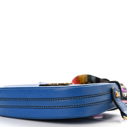 Christian Dior Calfskin D Fence Bohemian Saddle Bag Blue 10 of 11