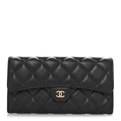 Chanel Lambskin Quilted Large Flap Wallet Black 1 of 13