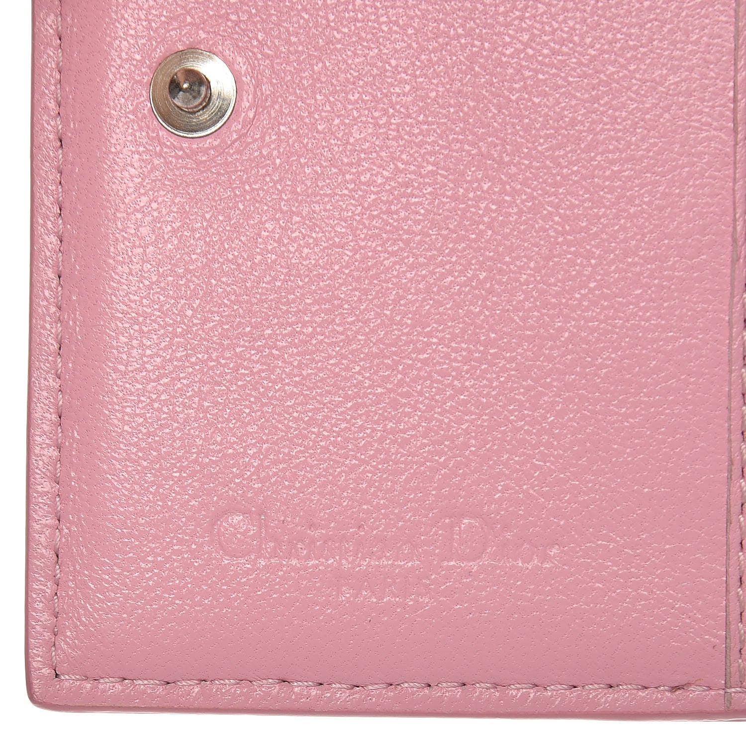 Christian Dior Lambskin Cannage Bi-color Small Lady Dior Flap Card Holder Black Pink 6 of 7
