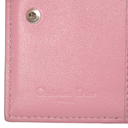 Christian Dior Lambskin Cannage Bi-color Small Lady Dior Flap Card Holder Black Pink 6 of 7