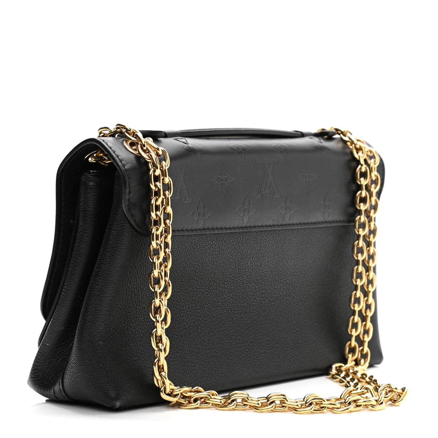 Monogram Cuir Plume Ecume Very Chain Bag Black