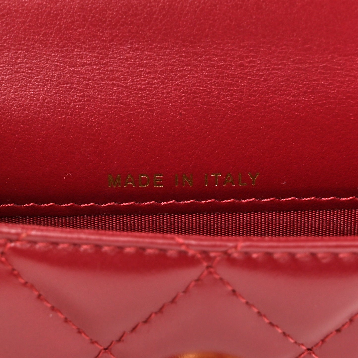 Calfskin Quilted Perfect Fit Coin Purse With Chain Burgundy