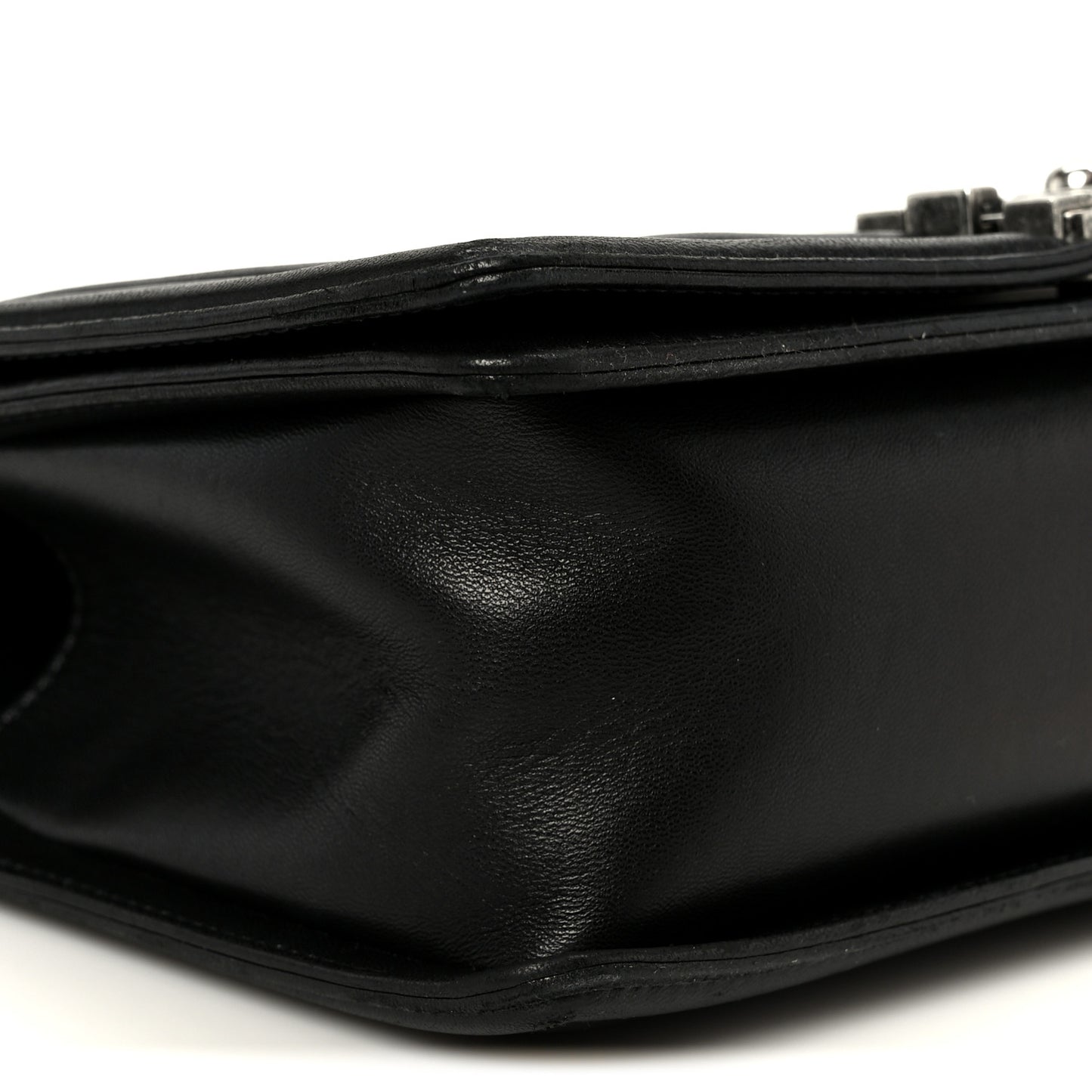 Lambskin Quilted Medium Boy Flap Black