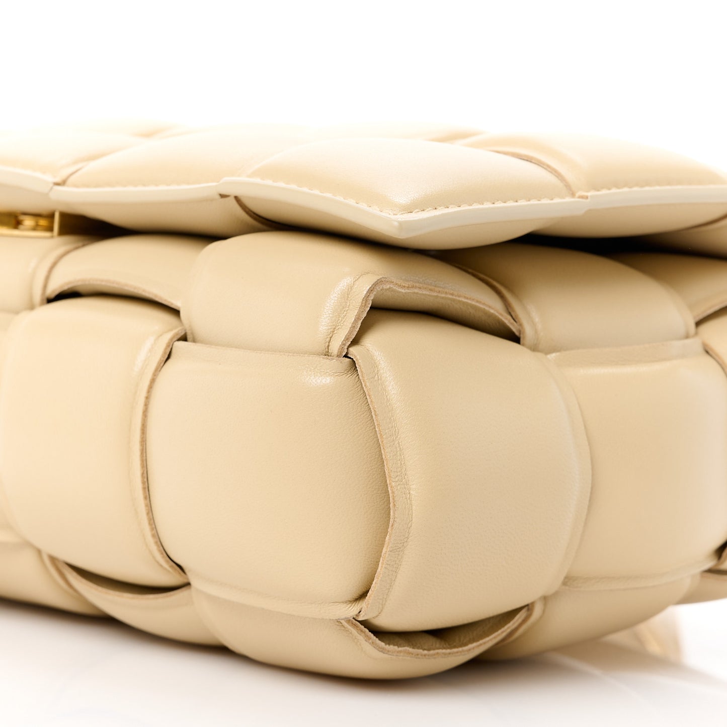 Nappa Maxi Intreccio Padded Cassette Crossbody Bag Porridge