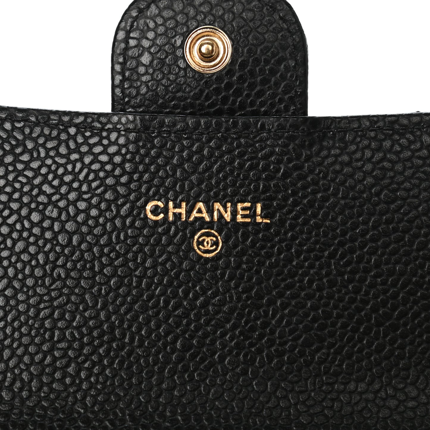 Caviar Quilted Large Flap Gusset Wallet Black