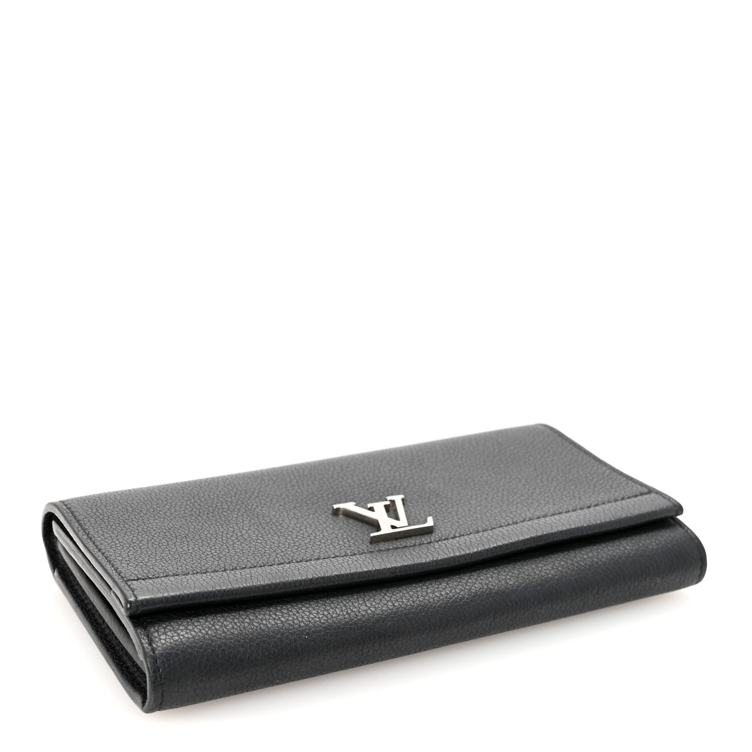 Louis Vuitton Calfskin Lockme II Wallet Black 4 of 7