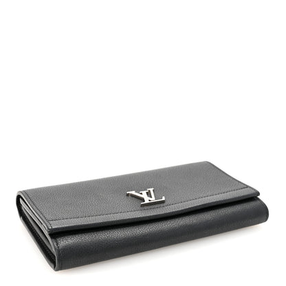 Louis Vuitton Calfskin Lockme II Wallet Black 4 of 7