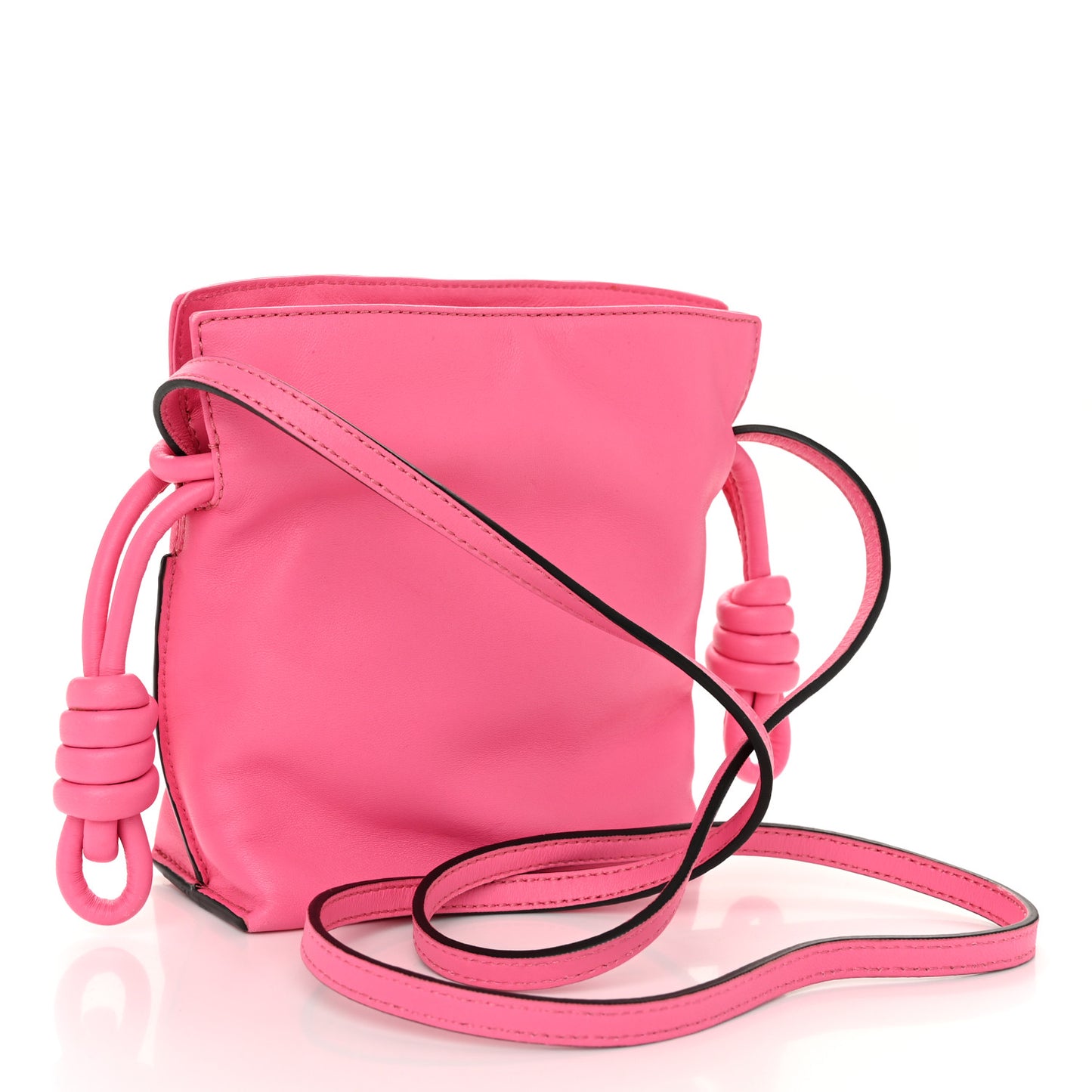 Nappa Mini Flamenco Knot Crossbody Bag Pink