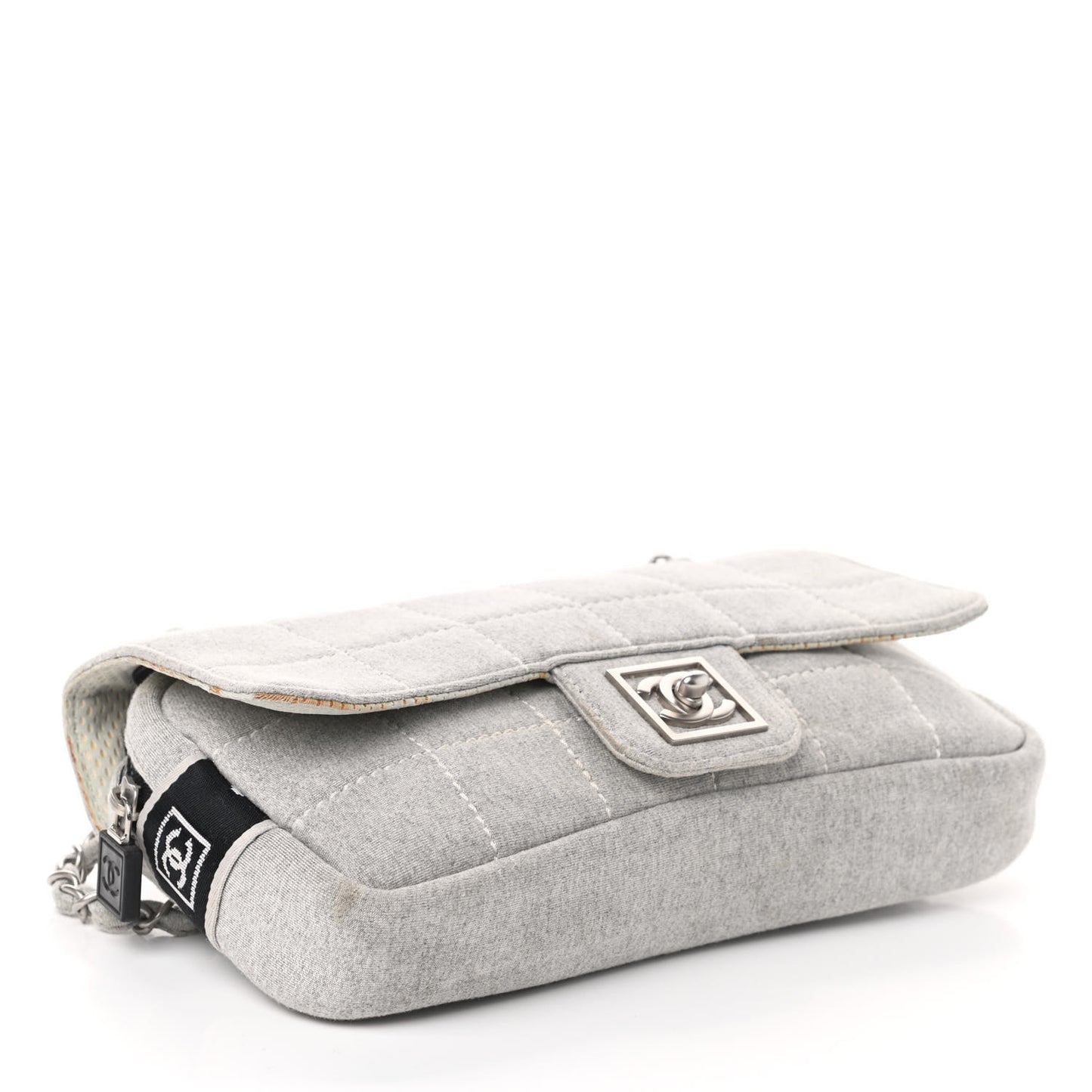 Jersey Quilted Rectangular Flap Light Grey
