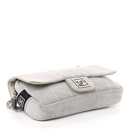 Chanel Jersey Quilted Rectangular Flap Light Grey 4 of 9