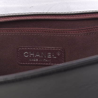 Chanel Glazed Calfskin Quilted New Medium Boy Chained Flap Black 6 of 10