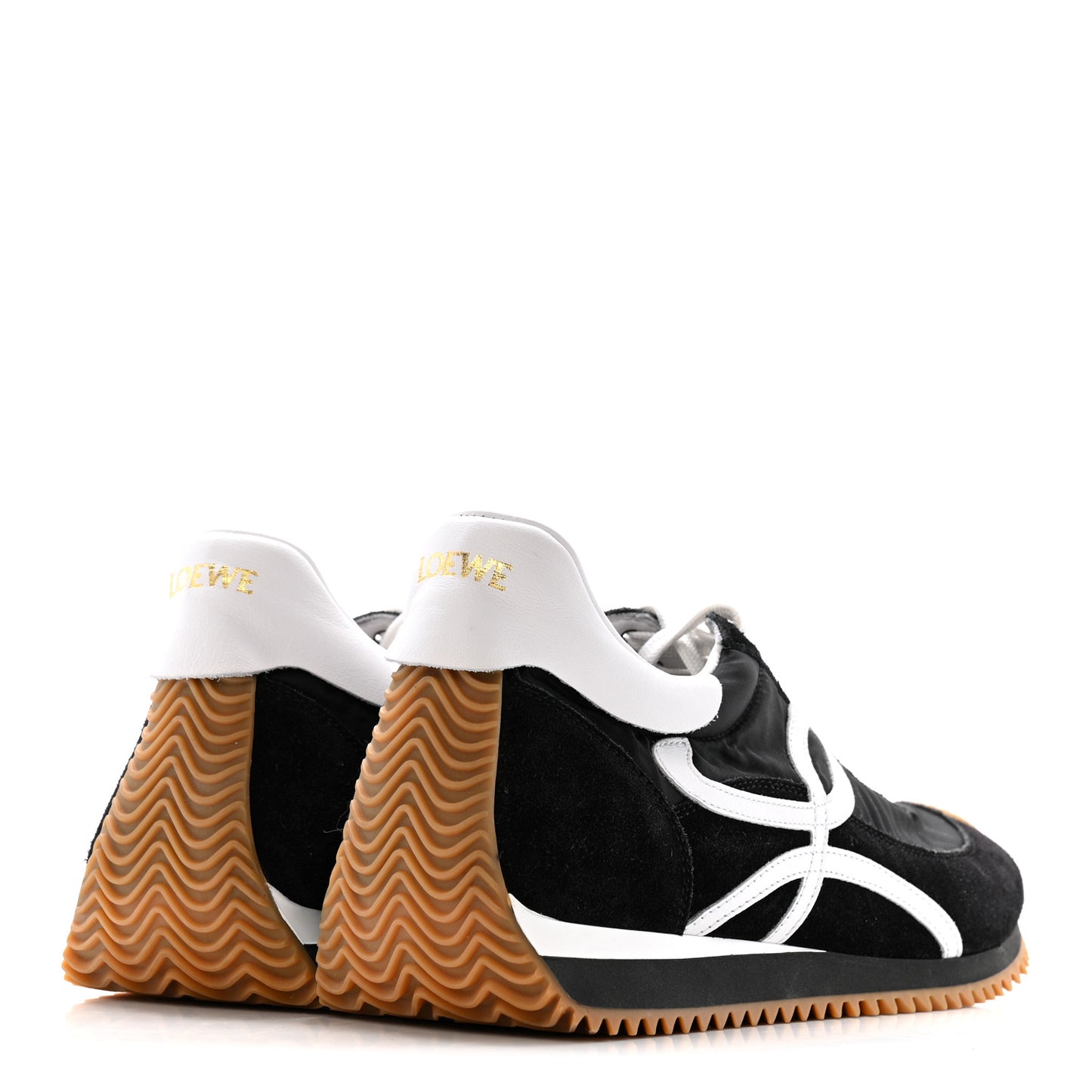 Nylon Suede Flow Runners Sneakers 42 Black
