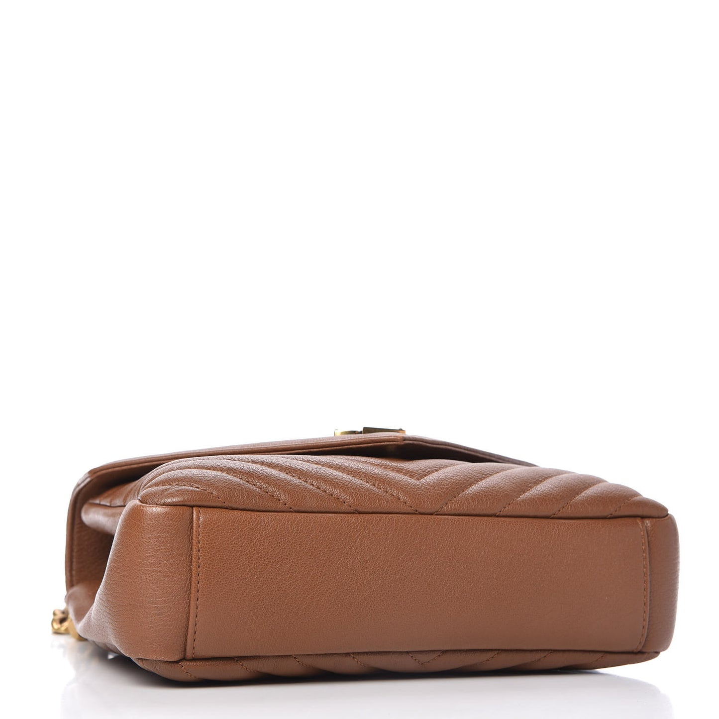 Calfskin Matelasse Chevron Monogram Medium College Bag Brick