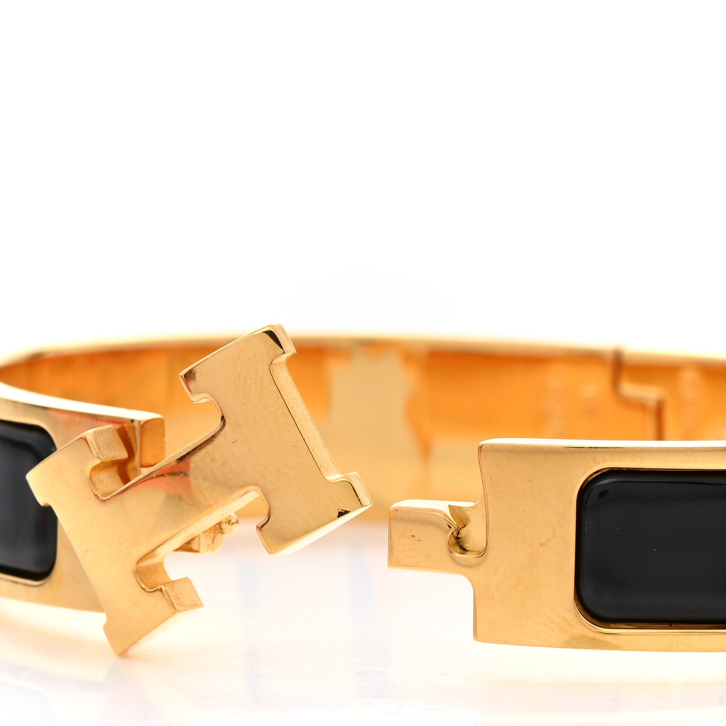 Enamel Narrow Clic Clac H Bracelet GM Black