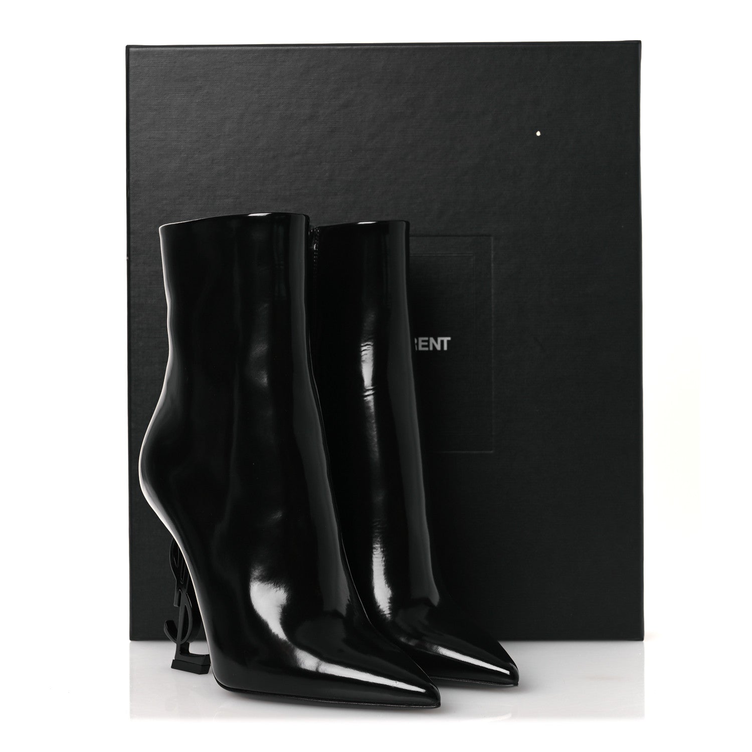 Saint Laurent Glazed Calfskin Opyum Ankle Boots 36 Black 1867361 Saint Laurent Glazed Calfskin Opyum Ankle Boots 36 Black 1867361