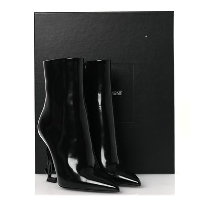 Saint Laurent Glazed Calfskin Opyum Ankle Boots 36 Black 11 of 11